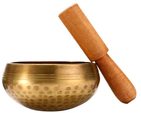 Cuenco tibetano martillado a mano, campana de meditación budista, cuenco de latón budista de 9,5 cm