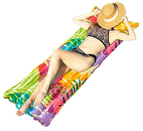 Aufblasbare Pool-Floats - Ergonomisches Anti-Kipp-Aufblasbett 177 cm x 62 cm - Aufblasbarer Lounge-Sessel für Erwachsene | Perfekt geeignet für See, Urlaub, Wasserpark, Garten, Fluss und Party
