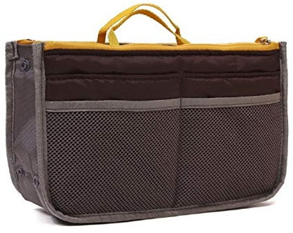 NOVAGO Organiseur Pochette Sac de Rangement intérieur pour Sac à Main ou Sac de Voyage (Divers Coloris Disponibles) (Gris)