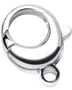 MATERIA Karabinerverschluss silber 925 rund Karabiner Verschluss Armbänder Ketten Basteln Schmuck Herstellung 10x13x3mm 1,5g Z23