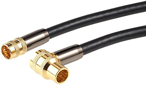 auvisio Cavo satellitare HDTV coassiale con connettore F a 90°, 20 m, 75 Ohm, nero, placcato oro