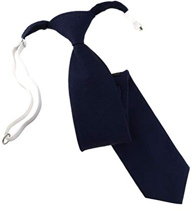 TigerTie Cravate pour enfant en piqué uni avec élastique, Marine, Taille Unique
