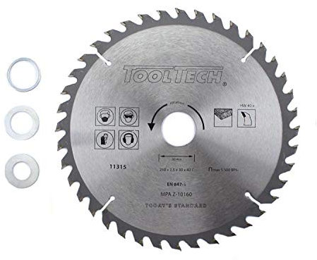 HM Kreissägeblatt Hartmetall 210 x 30mm x 40T für Holz, Furnier, Laminat, Möbelplatte (kein HPL), Dielen, Plexiglas, Aluminium und HartplastikSägeblatt