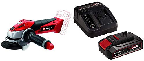 Einhell Akku-Winkelschleifer TE-AG 18/115 Li Power X-Change (Li-Ion, 18 V, 115 mm Scheibendurchmesser, Wiederanlauf-, Überlastschutz, ohne Trennscheibe, inkl. 2,5 Ah Akku und Ladegerät)