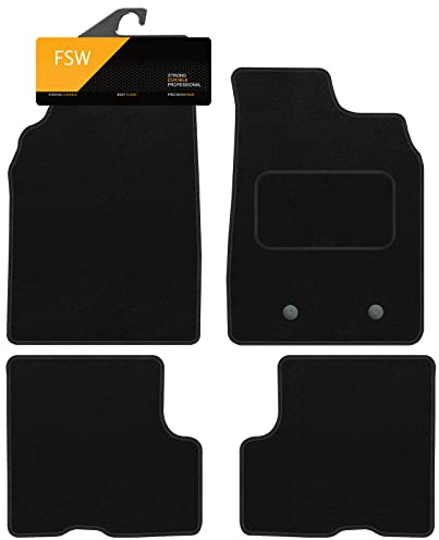 FSW - Tailored Mats - Fits Dacia Duster 2018-2024 Without Passenger Seat Draw - Black Carpet - Anti Slip Mat - Non Slip, Fitted With Clips & Granulated Backing - 4 Pc Floor Mat Only