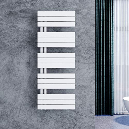 ELEGANT Design Badheizkörper Mittelanschluss Handtuchtrockner mit Anschluss Links oder rechts Heizung weiß Hantuchwärmer 1314x500mm