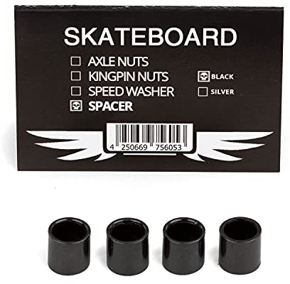 Skateboard Hardware Spacer Bearing Sleaves Set Black - Longboard Achsen Spacer Set für Kugellager