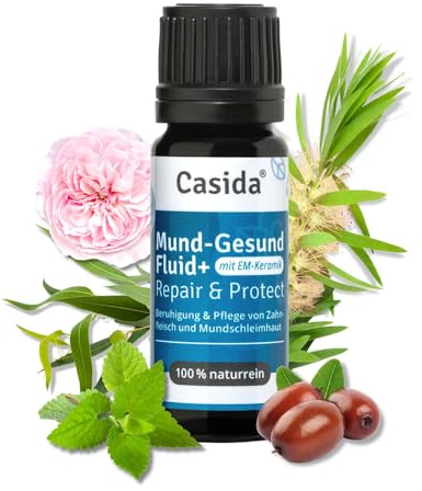 Casida® Mund-Gesund Fluid + mit EM-Keramik - Pflanzliche Hilfe bei Aphten und Druckstellen durch Prothesen und Implantate 10 ml