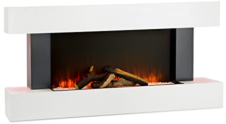 Klarstein Elektrokamin, Elektro Heizungen für Wohnzimmer & Innenräume, Elektrischer Kamin mit LED Flammen, Kamin mit Fernbedienung, Elekrokamin, App-Funktion Temperaturregelung, Heizung 2000 W