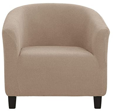 GUYIRT Club Chair Schonbezug Sesselbezug Rutschfester Jacquard Sesselhusse Abnehmbar Stretch Husse Mit Elastischem Boden -Braun-1-