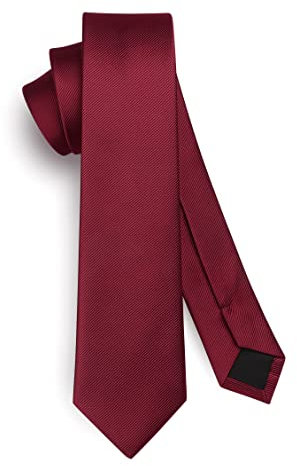 HISDERN Corbatas para hombre Borgoña Color sólido Corbatas delgadas rojas para hombres Corbata de boda Corbata formal clásica de negocios para hombres 6 cm
