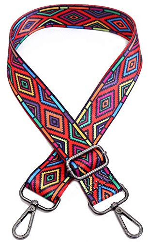 Taschengurt Boho Verstellbar Schulterriemen für Taschen, 80-140cm Ersatz Trageriemen mit Karabiner 3.8cm Breiter Schultergurt Umhängegurt Taschenhenkel für Damen DIY Taschen Handtaschen,Rot