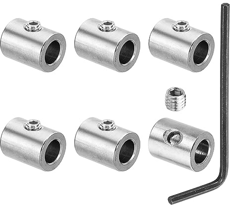 PATIKIL Abrazadera de Cable 9mm Agujero Alambre Cuerda Clips Juego 6uds 304 Inoxidable Acero Único Agujero Bloqueo Cable Abrazaderas Clip con M6 Hexagonal Tornillo Llave para Cable Plata