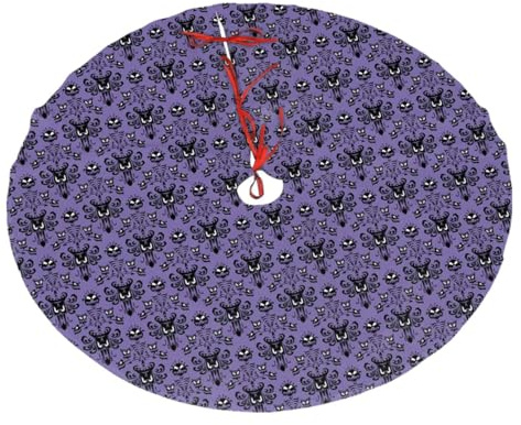 Haunted Mansion Christmas Tree Skirt, Xmas Tree Mat Base Cover Christmas Ornament For Festive Holiday Party Decoration