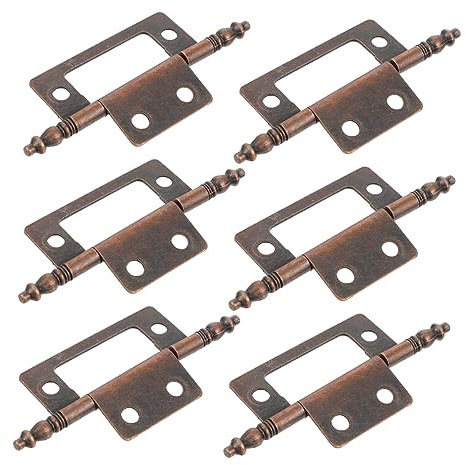 DOITOOL Charnière De Porte D'armoire En Fer Rouge Ancien, Lot De 6 Sets De Robustes Charnières Vintage Pour Meubles, Dispositif De Fermeture Solide Adapté Aux Armoires Et Placards