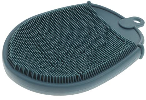 minkissy Silicone Dish Brush Double-sided Kitchen Cleaning Wash Pot Brush Non-scratch Comfortable to Hold Daily Use Random Color