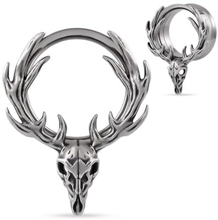 COOEAR Double Flared Ear Tunnel, Flesh Ear Gauge Expander, Piercing Stretcher Earrings, 0g(8mm), Metal, Sandstone
