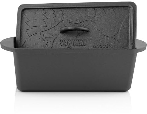 BBQ-Toro Dutch Oven Pan - Faitout en fonte - 3,0 l - Preseasoned - Déjà cuit - Cocotte avec couvercle - DOSQ3F