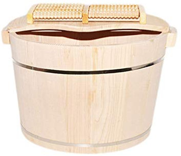 UYDJAKX Fußbadeeimer aus Holz, Fußbadeimer aus natürlichem Tannenholz, Fußbadeimer mit Massage, Fußbadewanne, Fußwaschbecken für Fußbad. Supervision Star of Light