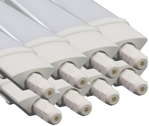 LUXULA 8 Stück LED Feuchtraumleuchte 120cm, 36W 3250lm, 4000K Neutralweiß | IP65 mit Quick Connector, energiesparende LED Deckenleuchte für Keller, Werkstatt und Garage, spritzwassergeschützt