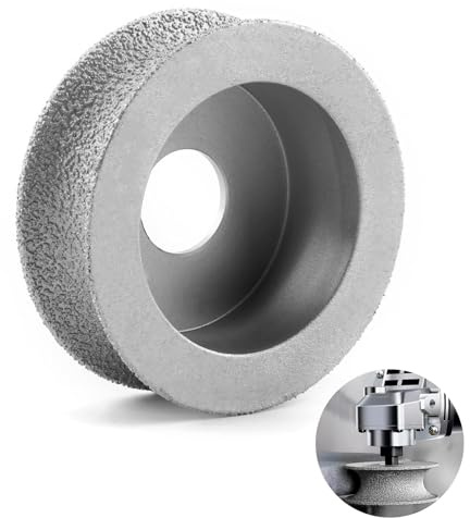 Porcelain Bullnose Diamond Grinding Wheel - 73mmx20mmx20mm Brazed Grinding Wheel Round Edge, Concave, Suitable for Marble, Quartz, Granite, Tile, Glass (20mm)