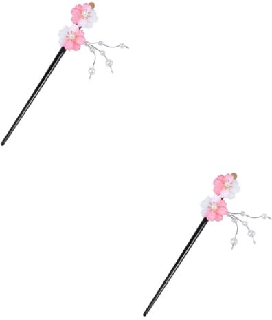 Baluue 2pièces à Cheveux Vintage Acrylique Avec Décoration De Accessoire Rétro Élégant Pour Occasions Spéciales Rose
