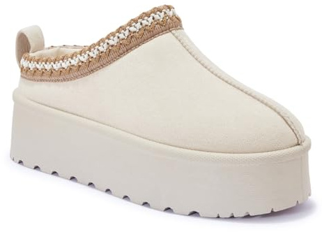sole london LADIES WOMENS PLATFORM WARM FAUX FUR SLIP ON IN OUT DOOR SLIPPERS BOOTS