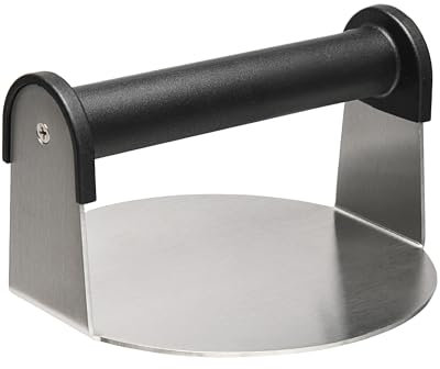 BS-VOG Prensa Hamburguesas de Acero Inoxidable 6 Pulgadas, Aplastador de Hamburguesas con Mango Resistente al Calor y Reforzado, Smashed Burger Robusto para Parrilla y Cocina
