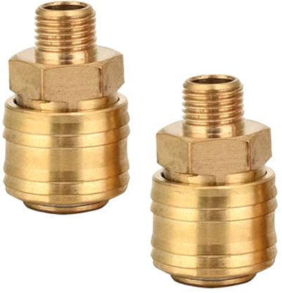 Beatific 2 Stück Schnellkupplung Druckluft NW 7,2, 1/4 Zoll Messing Druckluftkupplung mit Außengewinde, G1/4 Zoll Druckluftanschluss Schnellkupplung Druckluft Kupplungen für DruckluftAnschluss