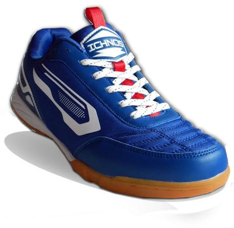 ICHNOS Indoor Court – Scarpe da Calcetto e Futsal Blu per Adulti, Leggere e Resistenti, Suola Non-Marking (45)
