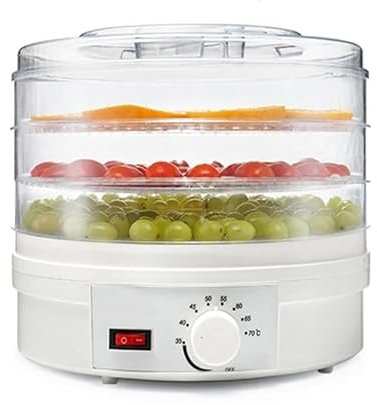 Déshydrateur alimentaire- Déshydrateur alimentaire électrique à plusieurs niveaux, séchoir de conservation des aliments avec 3 plateaux empilables, circulation à haute température Machine de séchage d
