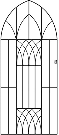 Abbey Modern Tall Bow Top Metal Garden Gate 1950mm High Wrought Iron Style Pedestrian Entrance (991mm Gap x 1988mm High ABZP43)