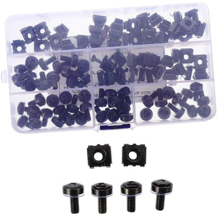 CANIGHT Steel Insert Nut 50pcs M5 Square Lock Nut Assorted Screws Rack Mounting Hardware