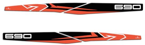 Resin Bike Aufkleber für Motorrad Kompatibel mit KTM 690 SMC 2008-2026. Schutz Motorrad Kardangehäuse vor Stößen und Kratzern. Aufklebersatz 3D-Harzklebstoff - Stickers Made in Italy