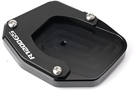 YYTEMD Lange Haltbarkeit Motorrad CNC Ständer Fuß Seitenständer Verlängerung Pad Stützplatte Für B&MW R 1200 GS 2007-2012 R1200 ADV 2008-2012(Schwarz)
