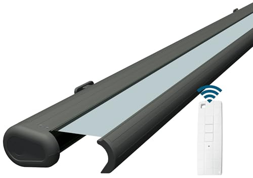 Eclipse Vollkassettenmarkise basaltgrau elektrisch 4,5x3,0m Tuch:Candy | Markise Balkon Garten Terrassenüberdachung Sonnenschutz Polyacryltuch UV-Schutz 50+ Smarthome-fähiger Dooya Motor