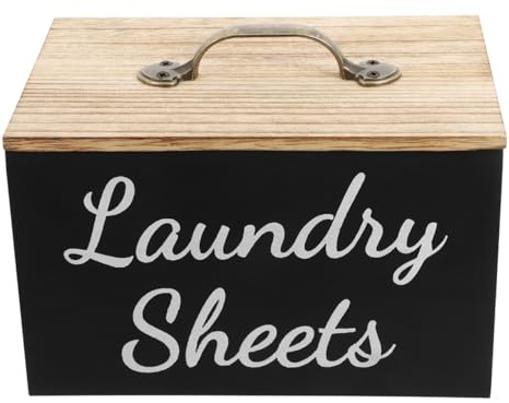 Zerodeko Caja de almacenamiento decorativa para sábanas de lavandería, para suavizantes, contenedor estilo granja para lavandería y