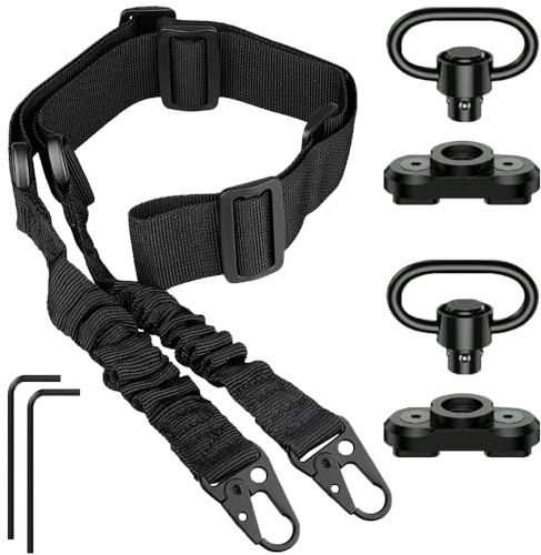 CLIUNT Sangle de fusil réglable avec 2 émerillons QD - Bandoulière pour Airsoftn, Chasse et Activités de plein air, Airsoftair