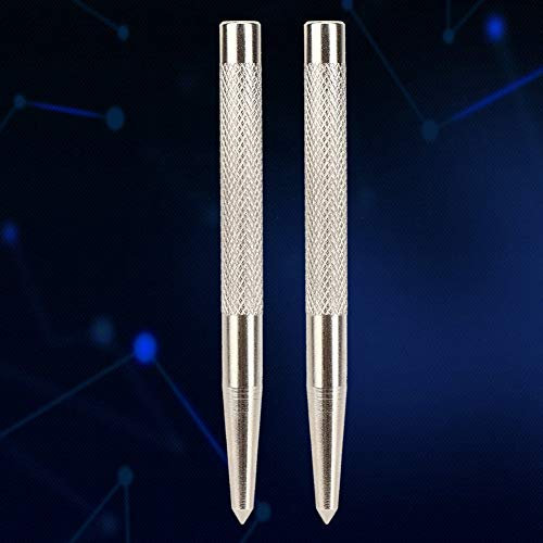Mitte Punch, 2PCS Positioning Center Punch Tapered Hohe Härte 45# Stahlfeder Impact Force Center Marker Werkzeuge Metall Loch Loch Punch Punch Tool für Holz, Kunststoff, Glassls