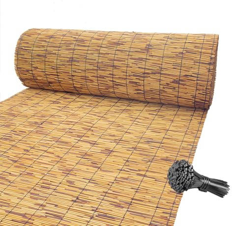 Generisch Sichtschutz Balkon, Sichtschutzzaun Bambus Garten, Natür Schilfrohrmatte Mit Zip Ties, Wasserdicht Bambusmatte Für Draußen/Garten/Dach/Hofdekoration(120 * 500cm)