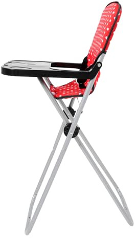 Genérico Juguetes para La Silla De Comedor para Asiento Muñeca Chair Trona Silla Alta Mini Casa Silla Alta para para Bebé Juguete De Paño Rojo