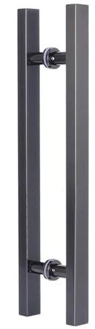 WJYWX Haustürgriff Edelstahl Set, 1 Paar Stoßgriff Länge 500/600/800/1000/1200/1500 MM Türgriff Einseitig Für Ihre Eingangstür, Langlebig Und Rostbeständig(Black Titanium,500mm)