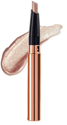 ZORVYN 1 Stück Catching Blush Glitzer Highlighter Stick, polvere Oro brillante per viso, occhi, corpo, ombretto, blush, illuminante, gel per trucco