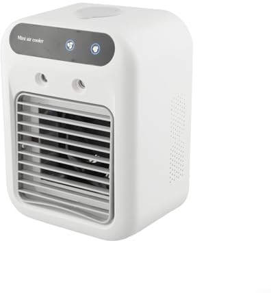 Aire acondicionado portátil USB recargable enfriador de aire personal con batería de 1800 mAh, 2 velocidades y 2 modos de niebla, funcionamiento silencioso para coche, oficina, viajes, tanque de agua