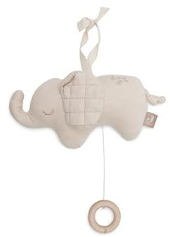 Jollein Spieluhr Baby – Elephant Tales – Baby Spieluhr mit Musik – Liebevoll Gestalteter Elefant – Mit Schlaufe zur Befestigung – Einschlafhilfe Babys – Geschenke zur Geburt