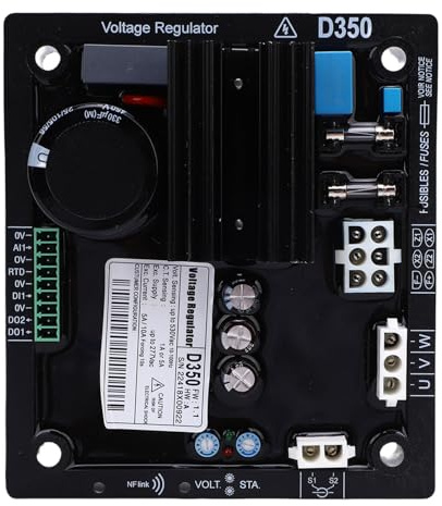 Jenngaoo Regolatore di Tensione Digitale Automatico AVR, Funzione Stabilizzatore Protezione Sovratensione Sovraccarico, Modello D350 Ferro Alluminio, per Generatori Senza Sp