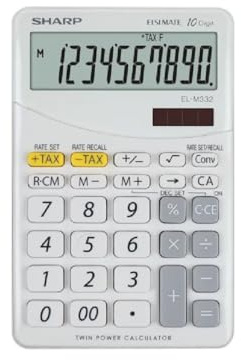 Sharp SH-ELM332BWH skrivbordsminiräknare