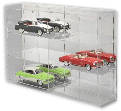Sora.de Modellauto-Vitrine 1:18 - Transparent - Acryl - 64 x 15,5 cm - Wandmontage