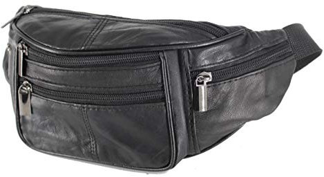 RabamtaGO Collection Leder-Hüfttasche, Gürteltasche, Reisetasche, verstellbarer Gürtel