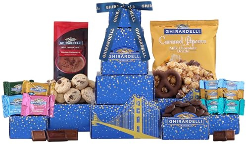 Ghirardelli Chocolate Gift Tower by Wine Country Gift Baskets Gift for Families College Students Appreciation and more